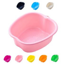 Foot Bath Bowl, Thick Sturdy Plastic Foot Basin, Foot Bath Tub for Foot Bath, Feet Wellness Foot Care Pedicure, Detoxification, Against Calluses, Colds, Athlete's Foot and More (Pink)