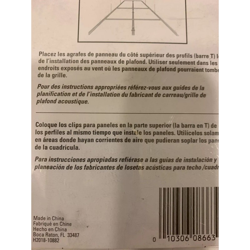 Suspend-It 8863-6 Drop Ceiling Installation Panel Clips Quantity 20