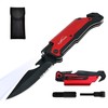 ALBATROSS 6-in-1 Survival Tactical Military Folding Pocket Knives with LED