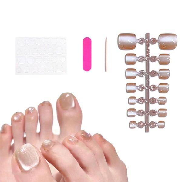 Auriselle 14 Stück Kristall Cat Eye Press On Zehennägel Glänzend