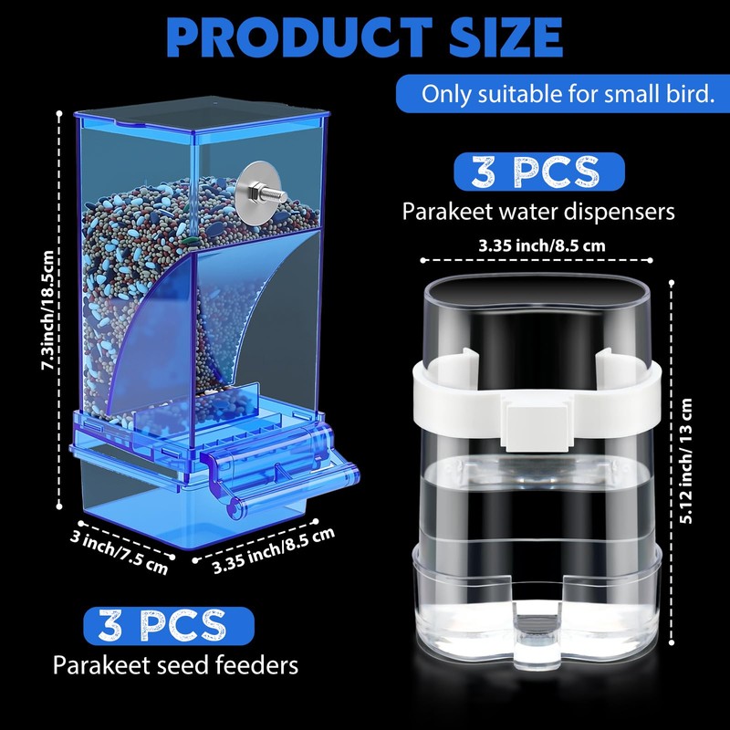 Yaomiao 6 Pcs No Mess Bird Feeders Automatic Clear Parrot