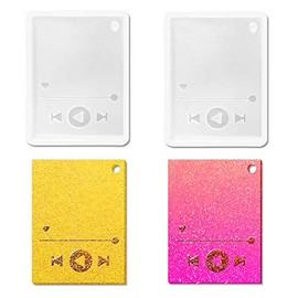 2 piezas de molde para reproductor multimedia, moldes de fundición de resina de silicona AIFUDA para llavero, colgante y suministros de decoración