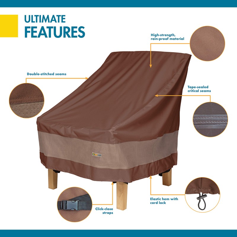 DUCKCOVERS Ultimate Waterproof Patio Lounge Chair Cover, All Weather Protection,