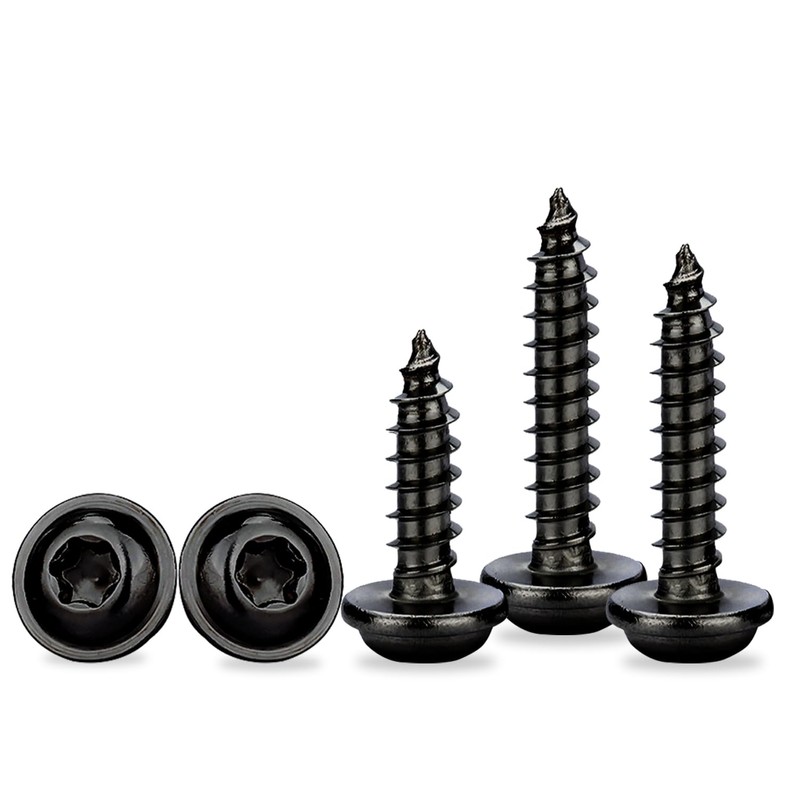 Drenky Wood Screws Torx Black, M4 x 20 mm Tapping