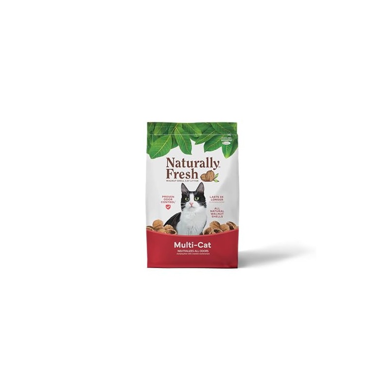 Naturally Fresh Cat Litter Made from Walnut Shells, Unscented, Multi-Cat,