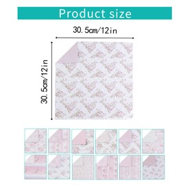 Gin Geomir Vintage Floral Double-Sided Scrapbook Paper Pad – 24 Unique Spring Garden Designs, 12"x12" Pink Craft Sheets for DIY Cards, Journals, Album Decor, Art Supplies