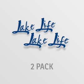Lake Life Vinyl Decals Stickers (Two Pack) for Cars Trucks Windows Bumpers Walls Laptops Skins - 2-5.5 Inch Decals at Largest Point -No Background (Blue)