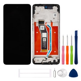 SWARK OLED LCD Display Compatible with Moto G 5G 2024 [6.6"] (Black with Frame) （with Fingerprint Function） Touch Screen Digitizer Assembly Replacement + Tools