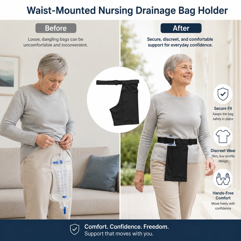 Portable Drainage Bag Waist Holder for Home Nursing – Adjustable