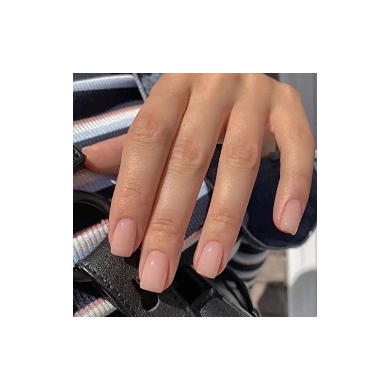 24 Piezas de Uñas Postizas a Presión, Uñas Falsas Cuadradas