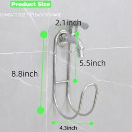 Ywbtflul Garden Hose Holder Wall Mount, Heavy Duty Stainless Steel Hose Hanger for Outside, Hose Reel Holds Up To 100Ft, Hose Hook for Garden Hose, Garage, Water Hose, Yard Storage(1pc Silver)