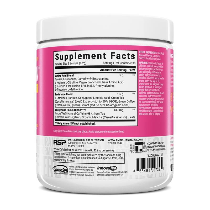 AminoLean Energy Powder - Clean Caffeine from Natural Green Tea,