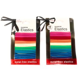 Mia Beauty Metal-Free Smooth Elastics | Hair Ties Ponytail Holders Hair Accessories | Rainbow Colors | 2 packs | 36pcs