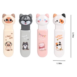 Cute Cat Correction Tape,3-Count Pack of Correction Tape, Easy to Use Applicator with Tear-Resistant Tape for Office or School Supplies (kawaii)