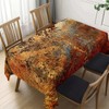 DANSICUINI Brown Rust Metal Rectangle Tablecloth Gold Rusty Table Cloth