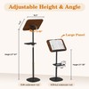 Snughome Floor Book Stand with Removable Tray, Wood Standing Book