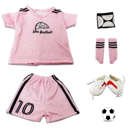 18 inch Doll Clothes Accessories - Package Includes Captain's Armband, Shirt, Shorts, Socks,Shoes and Football Compatible All 18 Inch Girl Dolls