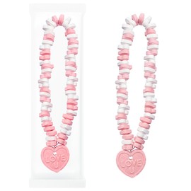 Fruidles Valentines Stretchable Heart Necklace Candy, 12-Pack, Multicolor Fruit-Flavored Chewables for Party Favors, 18g Necklace