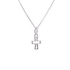 jewellerybox Sterling Silver Tiny Cross Necklace - 16 + 2