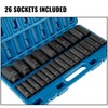 VEVOR Impact Socket Set 1/2 Inches 26 Piece Deep Sockets,