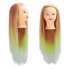 Hairdressing Mannequin Head Synthetic Braiding Hair Hairdresser Head Gradient Orange