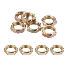PATIKIL M14x1x6mm Steel Hex Nuts, 10Pcs Metric Fine Thread Carbon Steel Finished Hardware Screw Nuts Fasteners for Machinery Manufacturing Industrial Use, 19mm Width Color Zinc