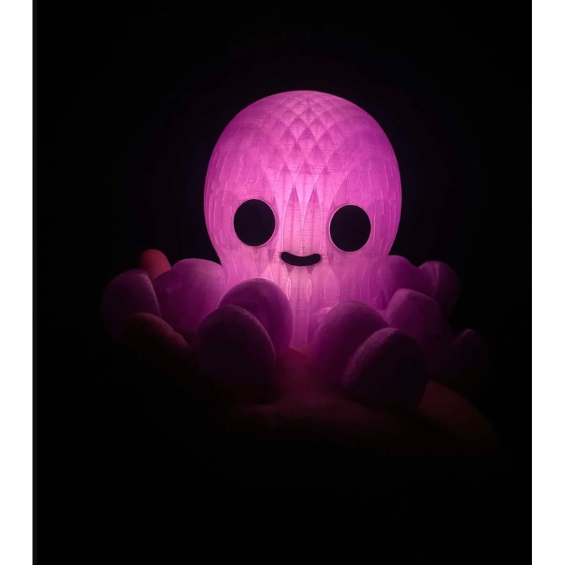 Big Light UP Translucent 3D Printed Octopus (Purple)