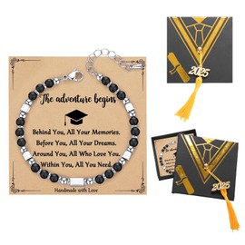 Bracelet Gift for Graduation Girl, Graduation Gift with Bracelet, Graduation 2025 Gifts for Classmates, Boyfriend, Daughter, Standard, resinous, No Gemstone