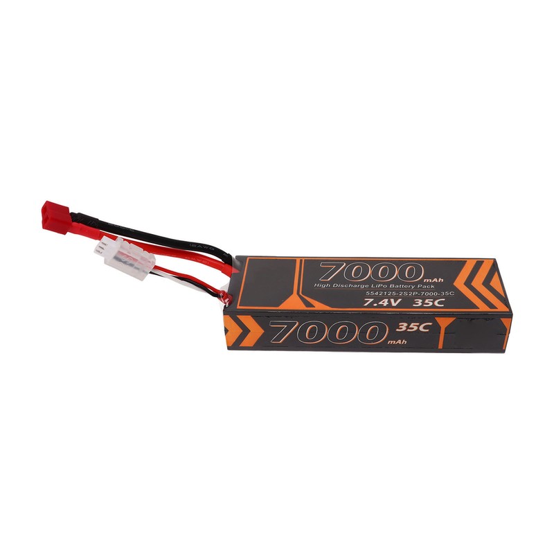 7000mAh Lipo Battery 35C Discharge Rate 7.4V 2S2P T Shape