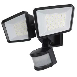 Patriot Lighting Black LED Solar Dual Head Motion Sensor Outdoor Garage Shed Security Flood Light