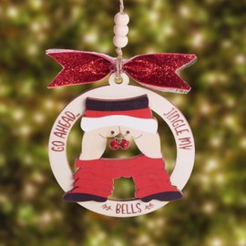 2024 Funny Christmas Ornament, Naughty Gag Gift for Adults,Jingle My Bell 3D Wooden Christmas Ornament, Dirty Santa Gift, Funny Christmas Ornaments for Gift Exchange