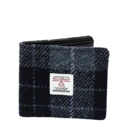 Glen Appin Harris Tweed Men's Wallet in Grey/Black Tartan, Colour: 95 Grey/Black, Grey/Black Tartan