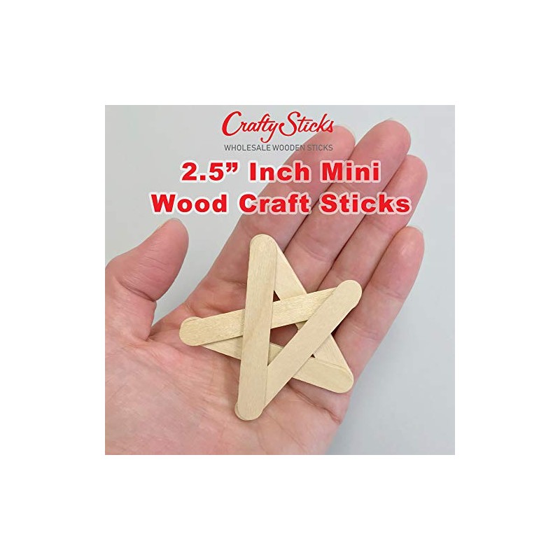 1000 Sticks, Mini Size Natural Wood Craft Popsicle Sticks 2.5