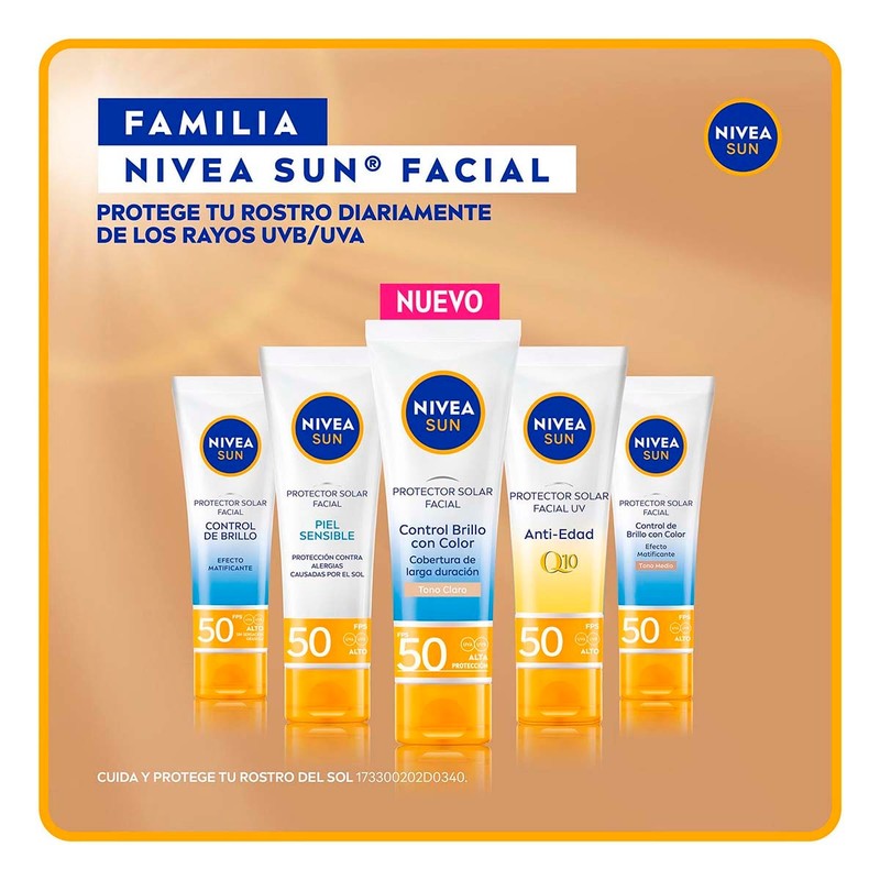 Nivea Sun Face Control De Brillo Tono Claro (50 Ml)