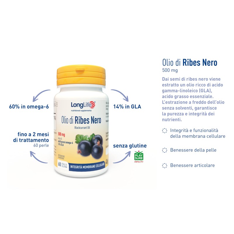 LongLife® Olio di Ribes Nero | Integratore ricco di omega-6