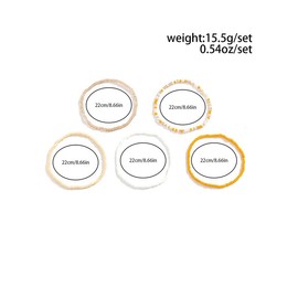 Boho Style Beaded Anklet (5pcs) for Women & Girls, Fashion Jewelry for Party, Daily Clothing Decor, Trendy All-match & Exquisite Jewelry for Birthday Gift:_Multicolor3_one size fits all