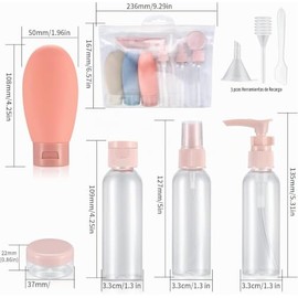 Botellas de Viaje Silicona 11 Pack, Juego de Botes Viaje Rellenables