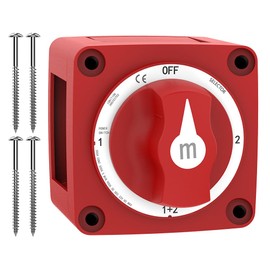 Battery Disconnect Switch, Malictele 300A 1-Both-2-Off Heavy Duty Cutoff Switch 12V-48V Waterproof Ignition Protected Power Kill Switch with Knob for Marine, Boat, Car, RV, Truck Battery - 4 Position