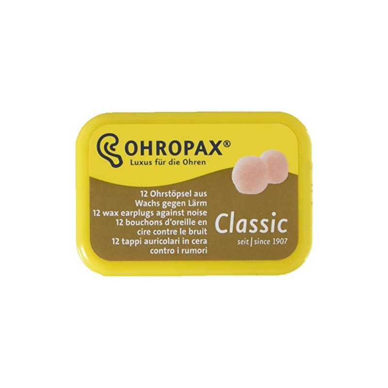 Ohropax Reusable Wax/Cotton Ear Plugs - 12 Count with Clear