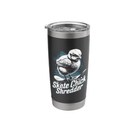 Skating Baby Chicks Skate with Skateboard Cute Skateboarding Stainless Steel Insulated Tumbler