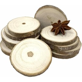 CANAPE KING Real Wood Slices - 25 Pcs Natural Unfinished Eco-Friendly Wooden Circle Discs (5cm) - for DIY Crafts Wedding Decorations Ornaments