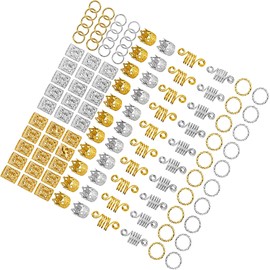 110 Piezas Puños de trenzado para el cabello, Accesorios Anillos Círculo trenzados para el cabello cuentas Dreadlocks anillos Anillos de para el Cabello Decoración