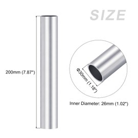 METALLIXITY 6063 Aluminum Tube (30mm OD x 26mm ID x 200mm L), Aluminum Round Tubing - for Home Furnishing, Machinery, DIY Handicraft