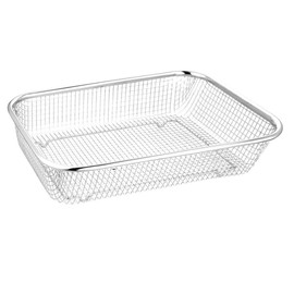 Luxshiny Stainless Steel Multi-Function Mesh Fruit Basket Strainer 14.56X10.55X2.95 Inch Kitchen Colander for Draining Vegetables and Fruits