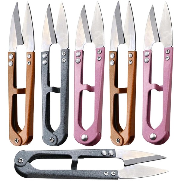 Pack of 6 thread scissors, mini spring scissors, trimming pliers,