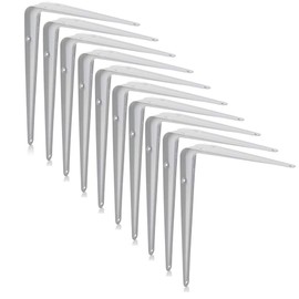 Merriway BH06751 (10 Pcs) London Shelf Brackets Steel Wall Mounted White 8 Inch x 6 Inch - Pack of 10 Pieces