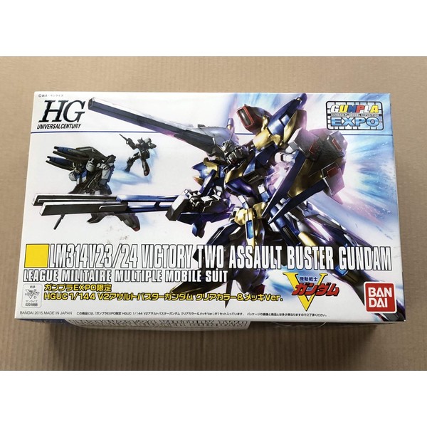 HGUC 1/144 V2 Assault Buster Gundam, Clear Color & Plated Version, Plastic Model (Gunpla EXPO World Tour Japan 2015 Exclusive)