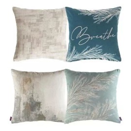 Vianney Juego De Cojines Pampas Turquesa Beige Vianney