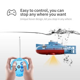 OBEST Remote Controlled Mini Submarine Toy, 6 m/min Simulated RC Atomic Submarine, 360° Rotation, High Speed Diving Boat Model, Electric Water Toy, Underwater Ship, Gift for Children from 8
