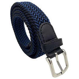 LisaModa Children's Stretch Braided Belt Boys Girls Teenagers Elastic Many Colours, Blue-Black 29